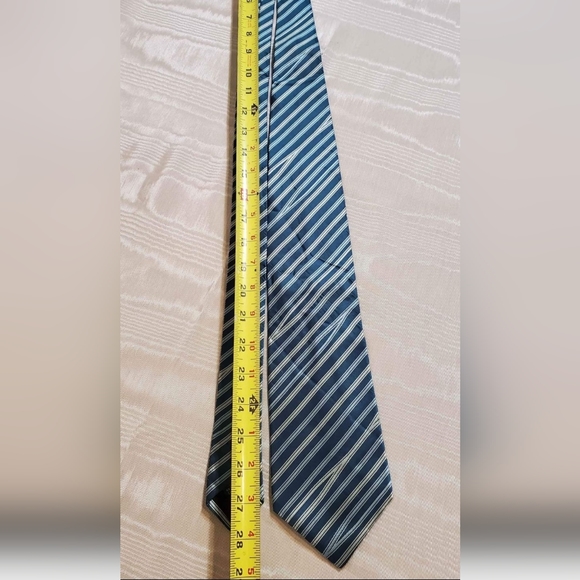 Banana Republic Midnight Green Stripe Silk Tie Made in Italy RN 54023 CA 17897 - Picture 2 of 7